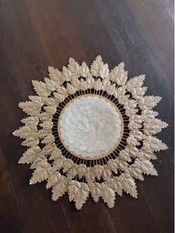 Gold Leaf Wall Decor – Round Decorative Wall Art