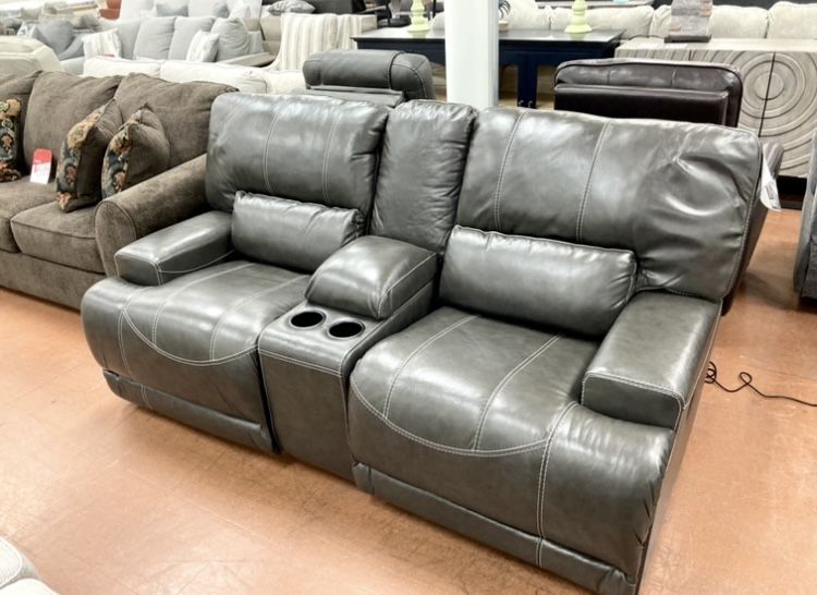 New Leather Power Reclining Loveseat