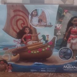 NIB Disney Moana Starlight Canoe & Friends, Projects Stars Onto Wall Or In Her Path 
