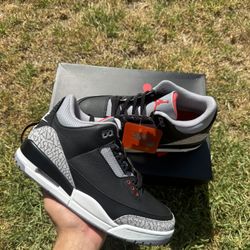 Jordan 3 Black cement size 8 men