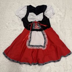 New M Rennisance Peasant Octoberfest dress costume cottage red short apron   Bundle deals available please check out my other items and follow my page