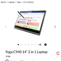 Lenovo Yoga C940 Intel I7 14in Touchscreen 2 In 1 Notebook