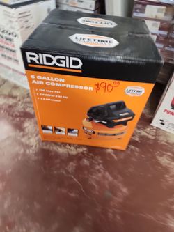 RIDGID 6 Gal. 150 PSI Portable Electric Oil-Free Jobsite Pancake Air Compressor with Dual Pressure Gauges and 2-Quick Couplers