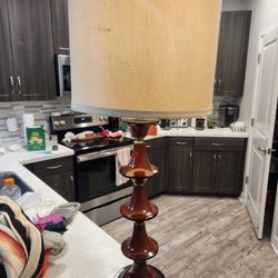 Vintage Antique Wood Lamp
