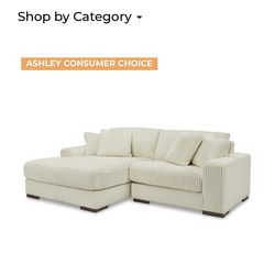 Ivory/Cream Plush Sectional