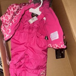 Baby Girl Snow Bib And Jacket