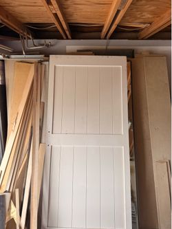 White farmhouse barn door 44/96 with mirror