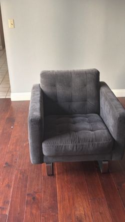 2pc set of dark grey couch chairs