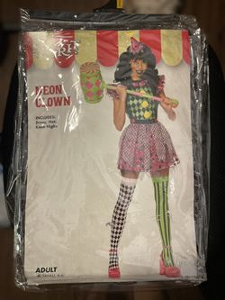 Neon Clown Halloween Costume 