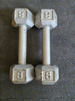 8lb Metal Hex Dumbbells-