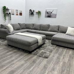 Grey Sectional Couch - Free Delivery 