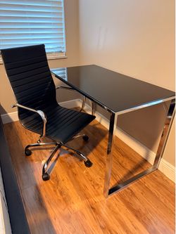 Modern Glass desk and office chair