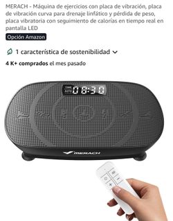 MERACH - Máquina de ejercicios con placa de vibración, placa de vibración curva para drenaje linfático y pérdida de peso, placa vibratoria con seguimi
