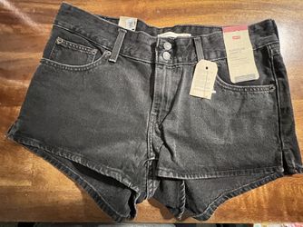 New Levi's Superlow Jean Shorts Women Size 31 Black Denim NWT