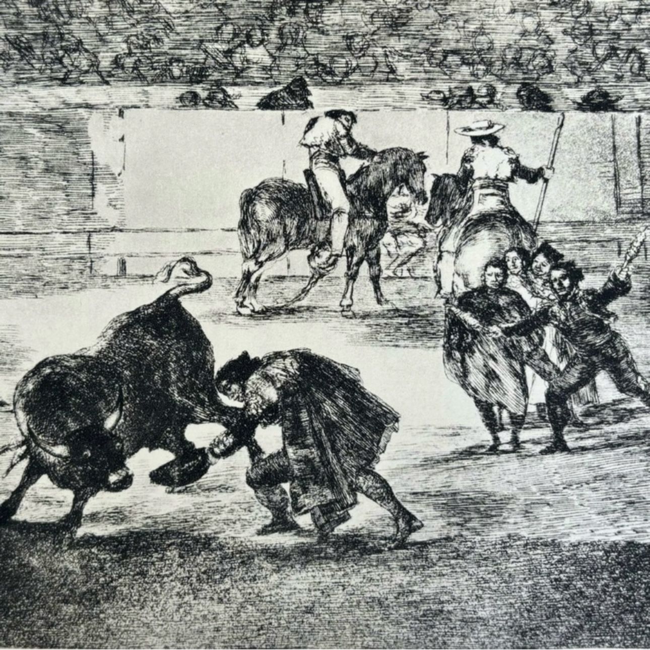 PEPE-ILLO BULL Original Vintage Fine Art GOYA Spain Print 1960’s Printed Antique Collectible Spanish Bullfighting, Historic Fighting Ring