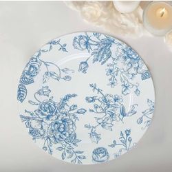 Charger Plate Blue Floral Toile