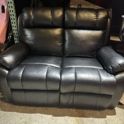 Recline Loveseat, Black Recliner Sofa 2 Seaters