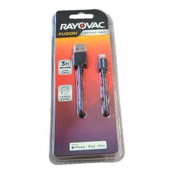 Rayovac  3ft lightning cord Black 