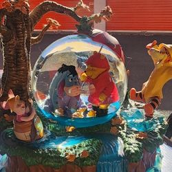 Winnie The Pooh With Eeyore Under The Umbrella Disney Snowglobe