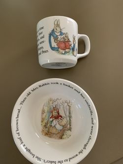 Wedgwood Peter Rabbit by Beatrix Potter cup and bowl.