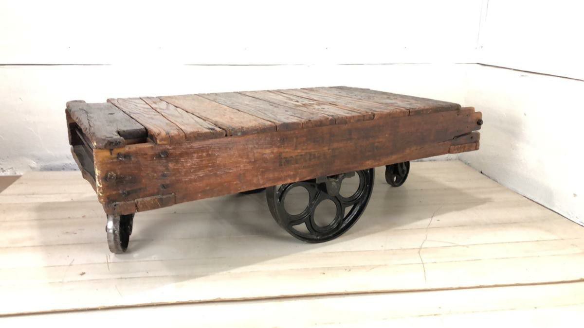 Antique Steampunk Cart Coffee Table