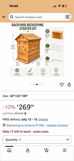 Wooden Beehive Starter Kit with Honey Collection System & Frames, Bee Hive Box with Observation Window, Beginner Friendly Backyard Beekeeping Kit for 