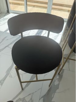 Bar stools black with gold hardware set of 3
