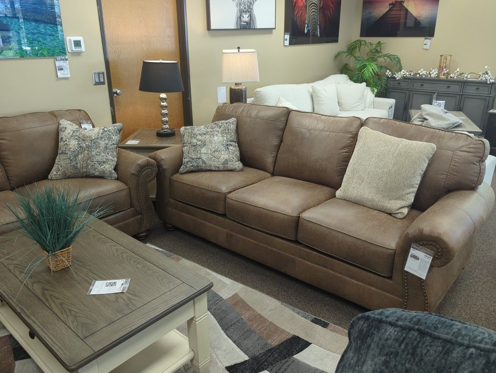 NEW Beautiful Soft SOFA AND LOVESEAT SET Polished Microfiber Fabric