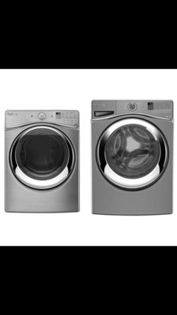 Whirlpool Stainless Steel Washer and Dryer/Model WFW95HEDU