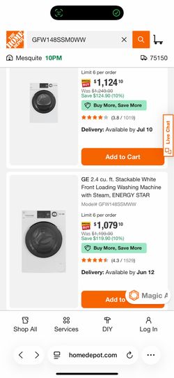 Washer and dryer