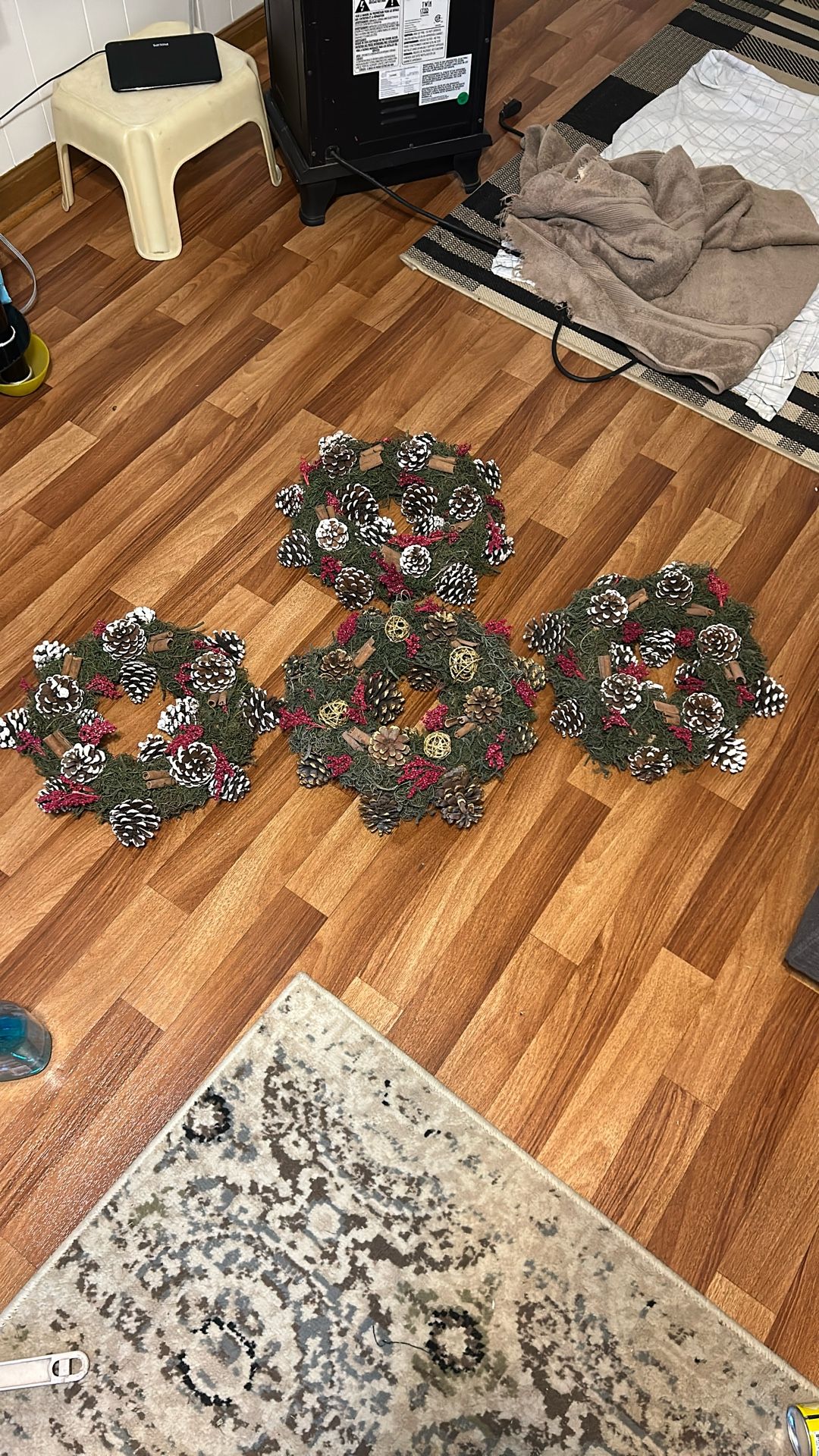 (4) HAND CRAFTED CHRISTIAN WREATHS ALL NATURAL MATERIALS