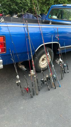 Variety of fishing poles