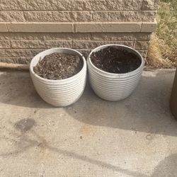 2/ 12.5 Inc Ceramic Pots. $20 For One Or $35 For Both. 