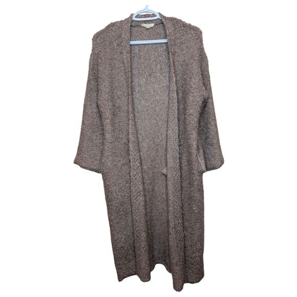 Freeway Smokey Purple Open Front Long Knit Cardigan