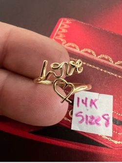 14K Solid Gold Ring For Wedding Size 8