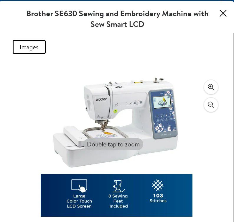 Brother SE630 Sewing and Embroidery Machine with Sew Smart LCD for