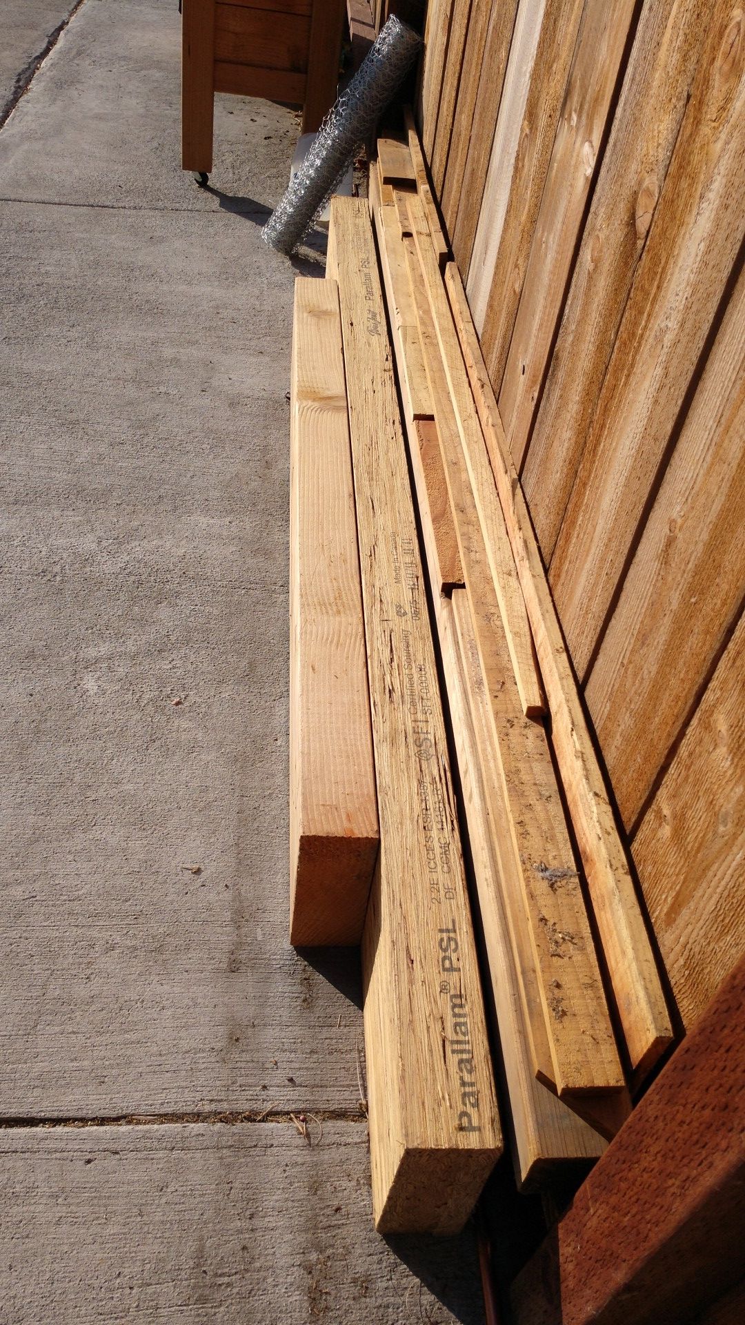 86" 4x10 PSL Beam & 4x10 Doug fir 55"