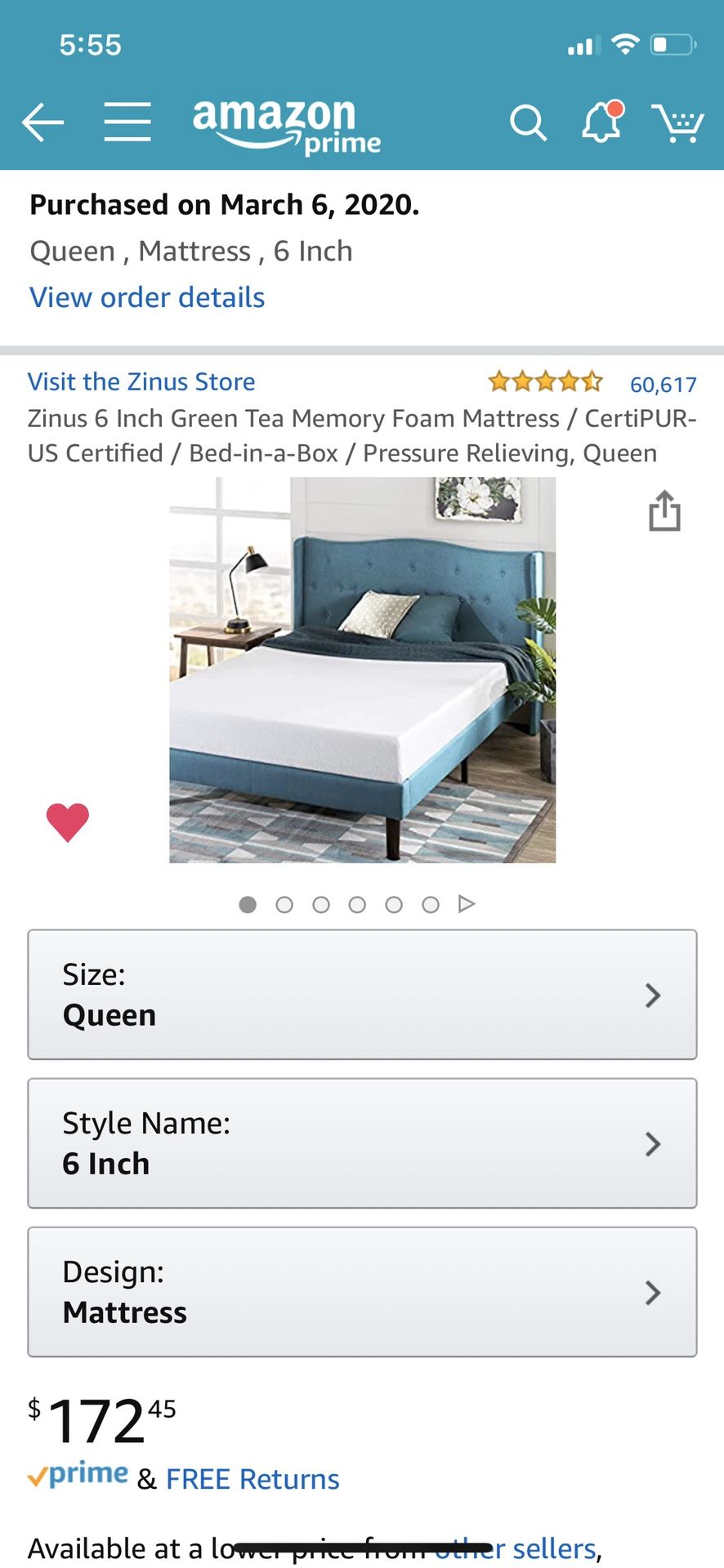 Queen size bed & mattress