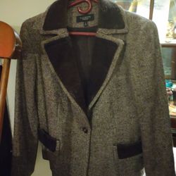 NEVER WORN STUNNING TALBOT'S WOOL AND GENUINE SUEDE BLAZER JACKET