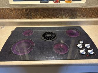 Black Kitchen Aid Electric Cooktop