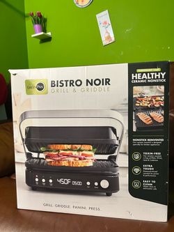 GreenPan Electric Indoor Stainless Steel 6-in-1 Contact Grill and Griddle