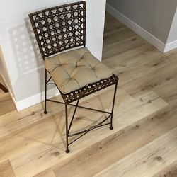 Pier One Metal- Wicker Counter Stools