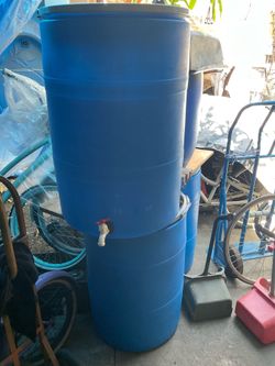 55 Gallon Blue Barrels