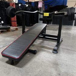 Bench Press Set Chest Press Machine with Independent Converging Arms and Dumbbell Rack 