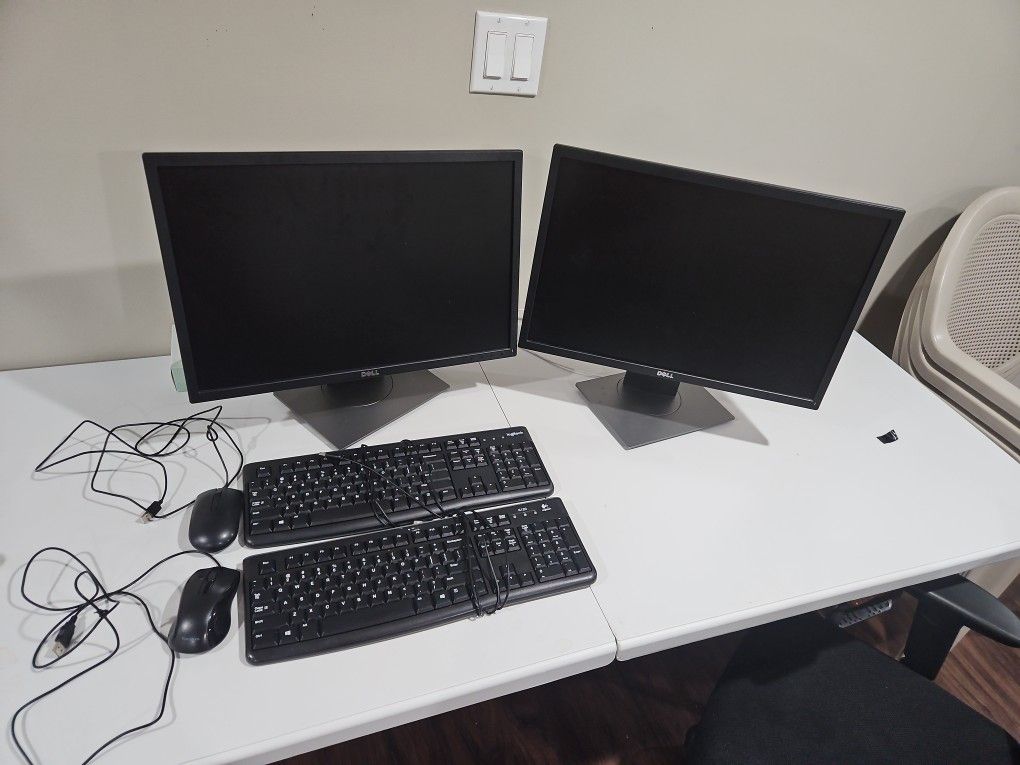 2 Moniters, 2 Keyboards, 2 Mice