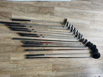 Mixed Golf Club Lot – 14 Clubs – Irons, Woods, Driver, Putter – Zevo Z450, Cobra, Titleist – Used