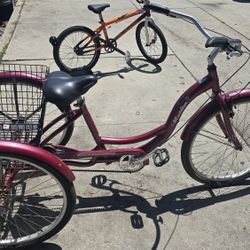 Schwinn single speed aluminum adult tricycle 26in w fold basket