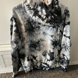 Champion Hoodie (black and white scrunch Tie Dye)