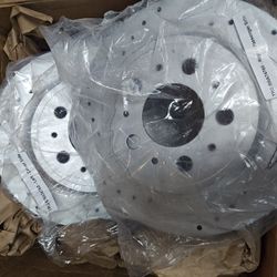 Ford Mazda Mercury Front Driver & Passenger Side 2 Piece Premium G-Coated Performance Brake Rotor Set TRQ Performance BRA74760