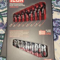 Icon Professional Flex Ratcheting Wrench Set 